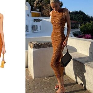 LPA Theola Midi Dress - Rich Orange